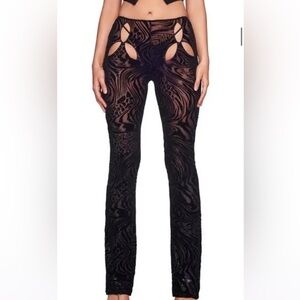 Black Patterned Pants